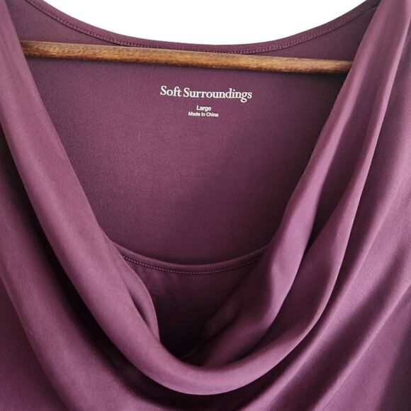 Soft Surroundings Nikkita Sheer Silk Cowl Neck Top Size Large - Picture 3 of 6